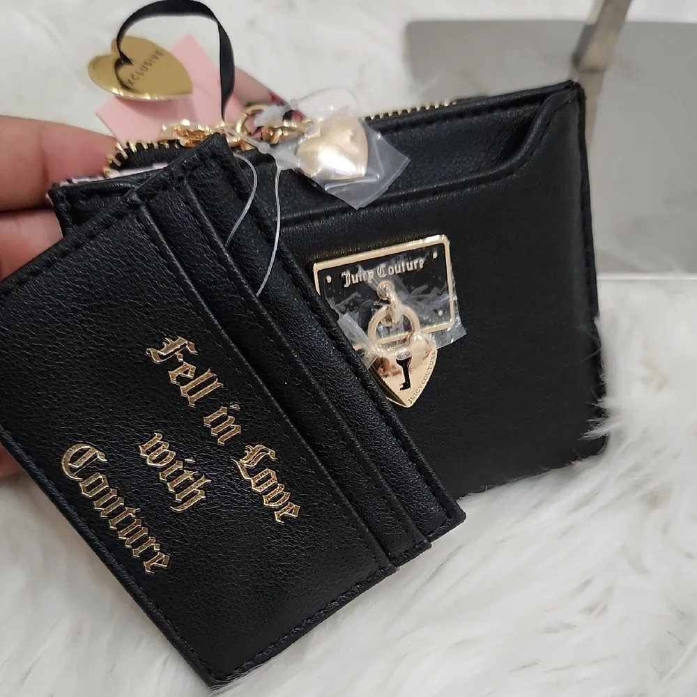 🖤🔹️Juicy Couture 🔹️rolling On Black Pull Out Card Case Wallet